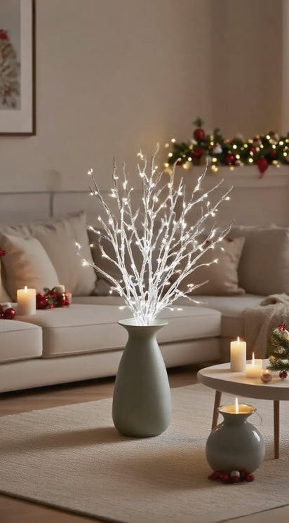 Apportez une touche de magie et de raffinement à votre intérieur avec nos branches lumineuses LED blanches. Leur design épuré et leur éclat doux transforment instantanément n’importe quel espace en une ambiance chaleureuse, moderne et féérique.

Que ce soit dans un vase sur une table, une console, une entrée ou même en décoration de fenêtre, ces branches diffusent une lumière blanche délicate qui sublime votre décoration tout en apportant une sensation de calme et de bien-être.

🎄 Pourquoi vous allez les a