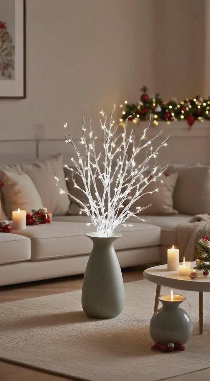 Apportez une touche de magie et de raffinement à votre intérieur avec nos branches lumineuses LED blanches. Leur design épuré et leur éclat doux transforment instantanément n’importe quel espace en une ambiance chaleureuse, moderne et féérique.

Que ce soit dans un vase sur une table, une console, une entrée ou même en décoration de fenêtre, ces branches diffusent une lumière blanche délicate qui sublime votre décoration tout en apportant une sensation de calme et de bien-être.

🎄 Pourquoi vous allez les a