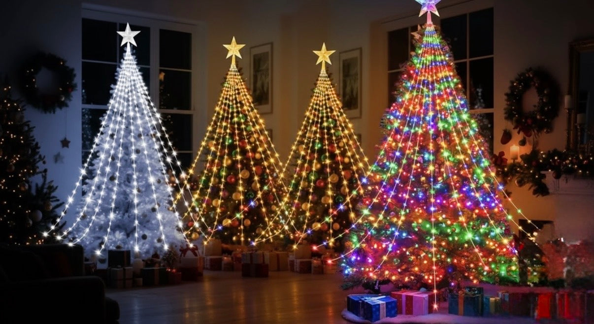 Transformez votre sapin en véritable chef-d’œuvre lumineux grâce à notre guirlande LED multicolore haut de gamme.

Avec ses lumières éclatantes (rouge, vert, bleu, jaune) et son étoile scintillante au sommet, elle crée instantanément une ambiance féérique et chaleureuse dans votre maison.

✨ Pourquoi vous allez l’adorer :

🌈 Couleurs vives et festives qui rappellent la magie de Noël.

🕹️ 8 modes lumineux (clignotant, fondu, continu, etc.) pour personnaliser votre ambiance.

NOELIO décoration de Noël 