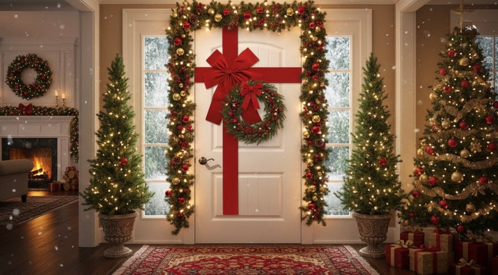 Description détaillée :
Ajoutez une touche festive et élégante à votre porte avec ce magnifique ruban à nœud suspendu rouge. Parfait pour Noël, le Nouvel An, les mariages, la Saint-Valentin, les anniversaires ou toute fête spéciale, il transforme instantanément votre porte d’entrée en un point focal chaleureux et accueillant.

Caractéristiques principales :

Design élégant : Le ruban est orné d’un grand nœud magnifiquement conçu, ajoutant instantanément du style et de l’élégance à NOELIO décoration de Noël 