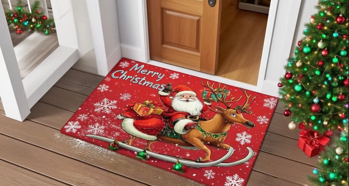 Description détaillée :

Transformez votre entrée en un véritable accueil féerique avec notre tapis de porte de Noël rouge, décoré de Père Noël, pain d’épice et motifs festifs. Conçu pour l’intérieur comme pour l’extérieur, ce tapis allie praticité et style, apportant instantanément la magie des fêtes à votre maison.

Pourquoi vous allez l’adorer :

Ambiance festive immédiate : Le rouge éclatant et les motifs de Noël créent une atmosphère chaleureuse et joyeuse dès l’entrée.

NOELIO décoration de Noël 